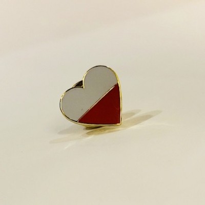 Pin "white/red heart"