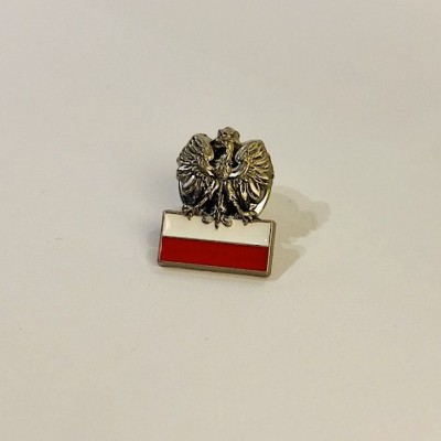 Pin "Polska- orzeł z flagą"