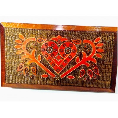 Wooden inlaid casket "heart"