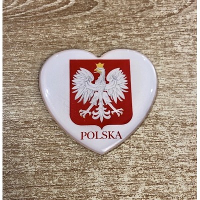 Magnet "Poland- heart, arms"