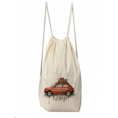 Cotton backpack "fiat 126p"