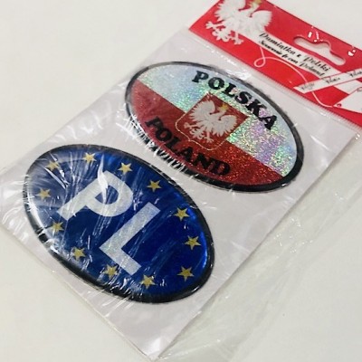 Set of oval stickers "PL/EU"